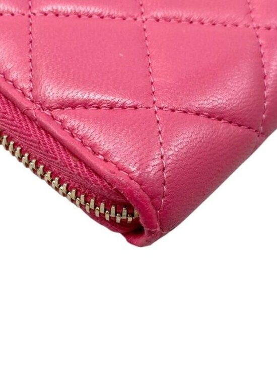 Chanel Long Wallet Zip Round Ap1590 Quilted Lambskin Coco Mark - Picture 5 of 15